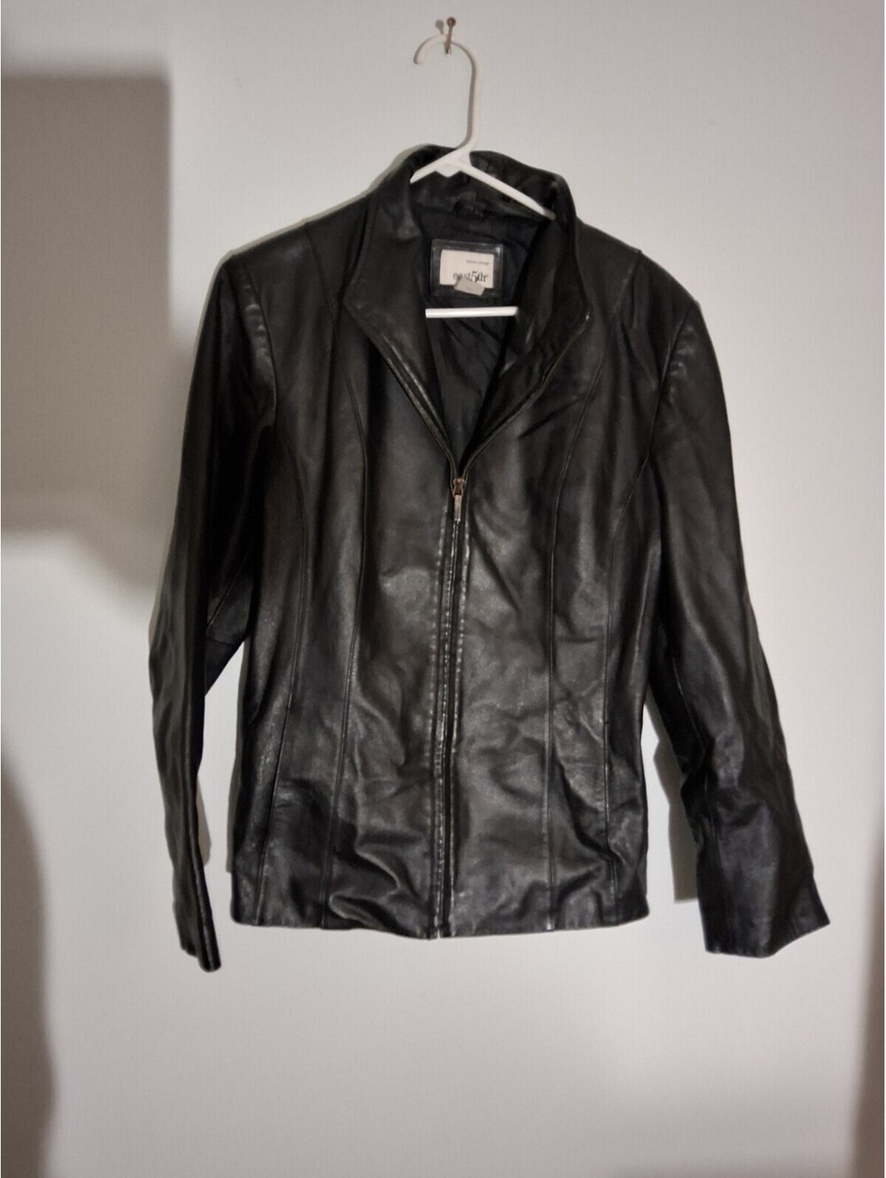 Women's East 5th Black Leather Jacket - Size Medium